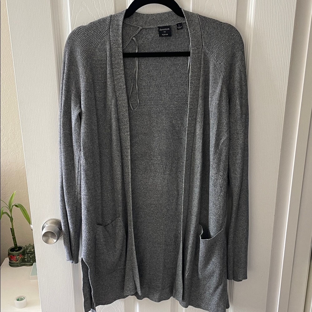 Women's Gray Cardigan Sweater